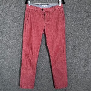Gustin Chambray Slim Fit Chino Pants - Men's Size 29*29 - Red